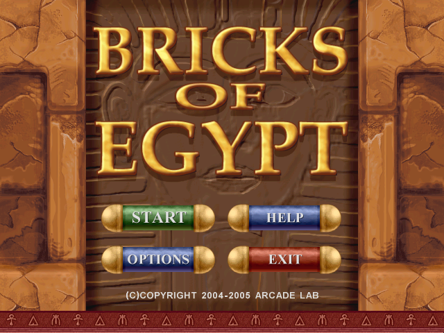 Bricks of Egypt (Windows) screenshot: Main menu