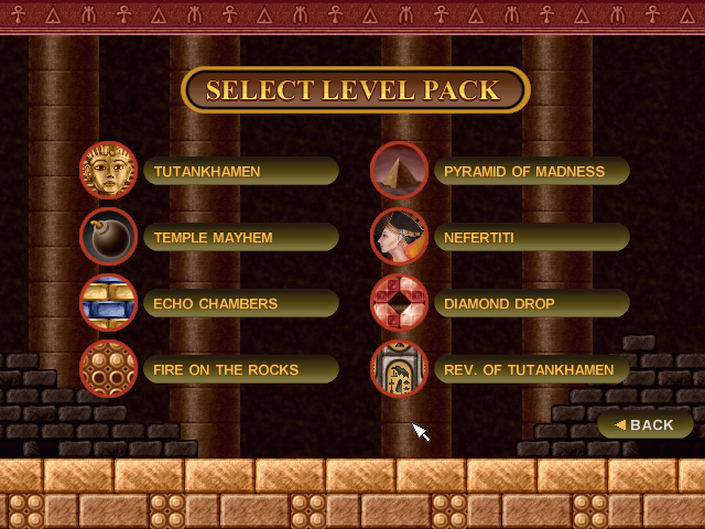 Bricks of Egypt (Windows) screenshot: Level Pack selection