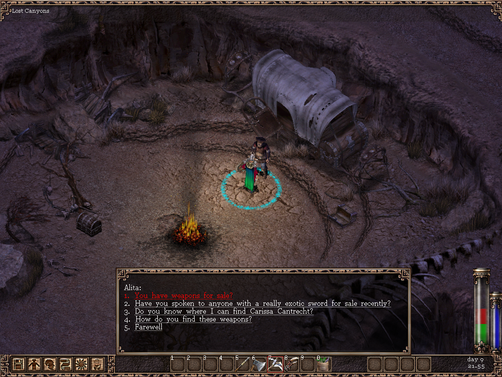 Heretic Kingdoms: The Inquisition (Windows) screenshot: As with any conversation, you can decide what to talk about