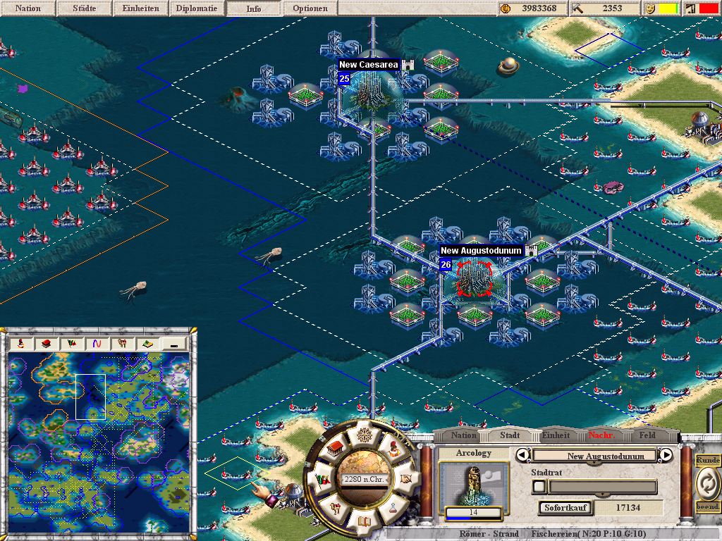 Call to Power II (Windows) screenshot: It's the year 2280 and the Roman Empire, yet still alive, has began to colonize the oceans...