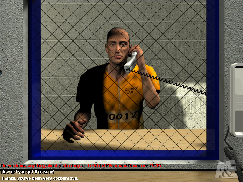 Cold Case Files (Windows) screenshot: Interviewing someone in prison