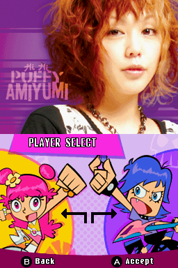 Hi Hi Puffy AmiYumi: The Genie & the Amp (Nintendo DS) screenshot: Player Select