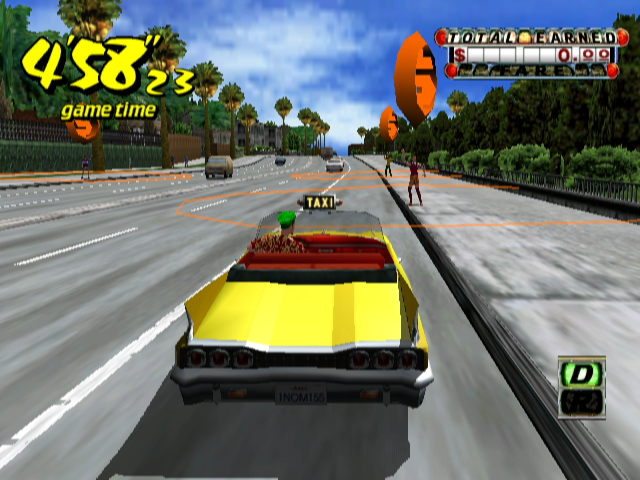 Crazy Taxi (GameCube) screenshot: Customer Spotted!