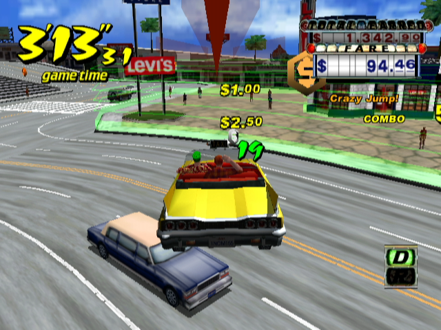 Crazy Taxi (GameCube) screenshot: Major product placement here.