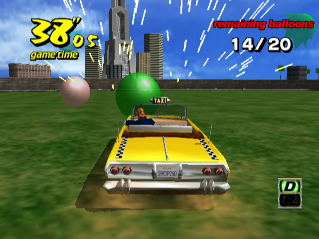 Crazy Taxi (GameCube) screenshot: Balloon Popping Contest