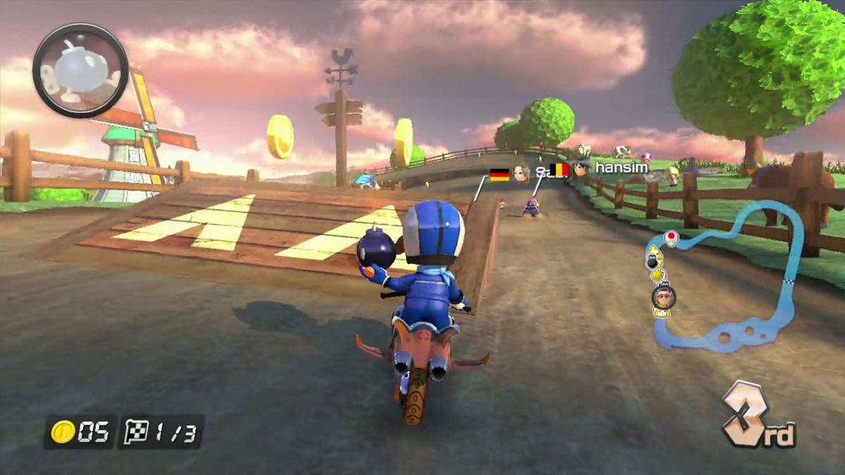 Mario Kart 8 (Wii U) screenshot: Wii Moo Moo Meadows