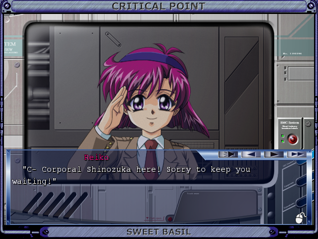 Critical Point (Windows) screenshot: Corporal Reiko Shinozuka, Leiji's official support