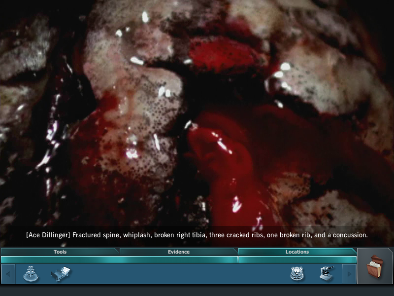 CSI: Crime Scene Investigation - Dark Motives (Windows) screenshot: You get to see some very graphic video footage...