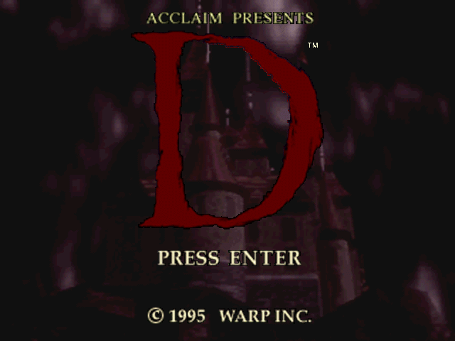 D (DOS) screenshot: Title screen.