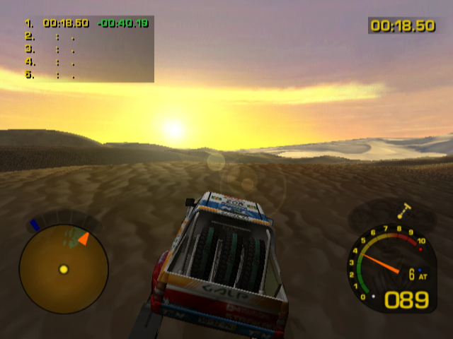 Dakar 2: The World's Ultimate Rally (GameCube) screenshot: In the desert there is no track to follow.