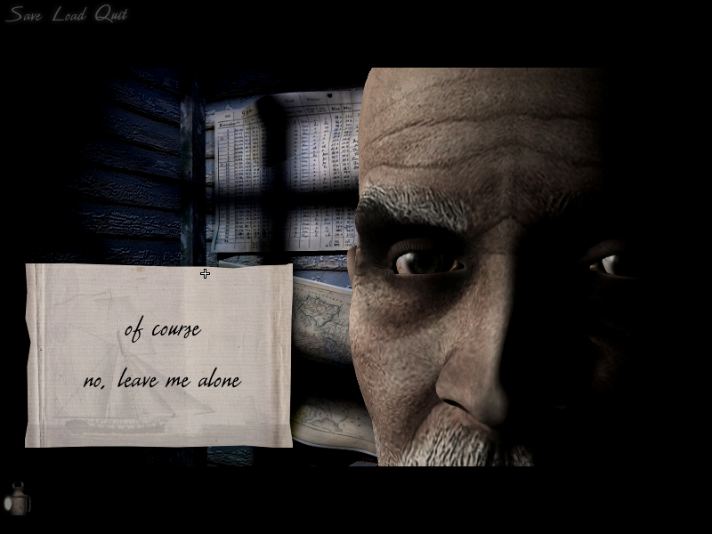 Lights Out (Windows) screenshot: Talking to Demarion, the person who commissioned the maps