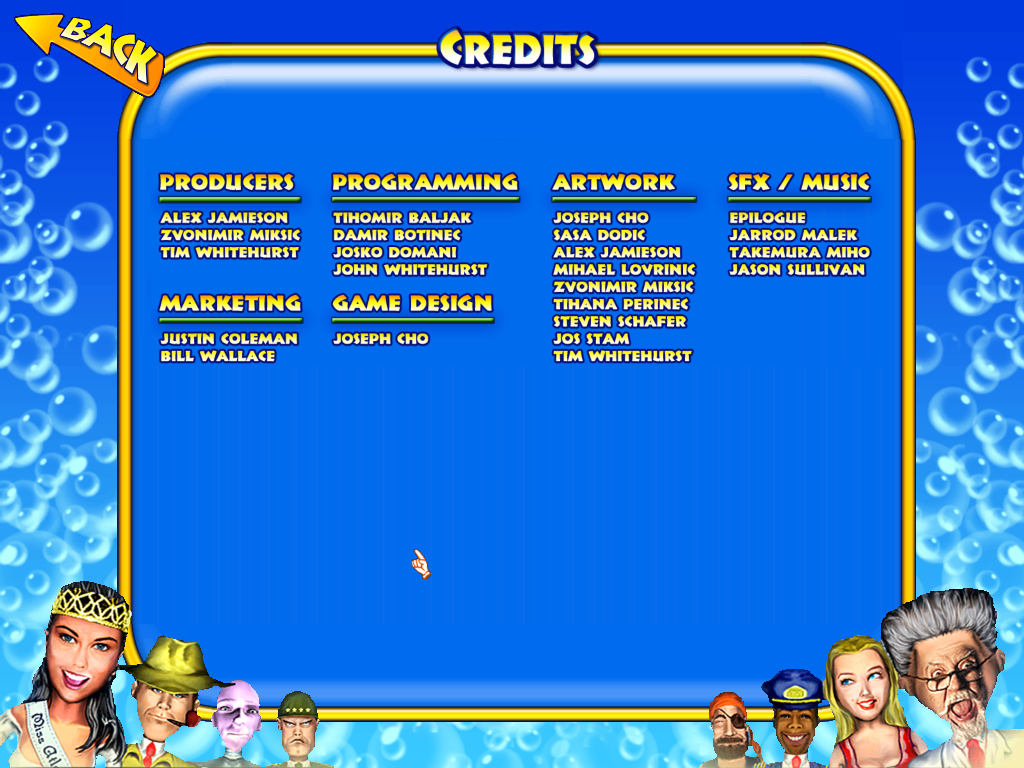 Atlantis Underwater Tycoon (Windows) screenshot: The credits all fit on one page