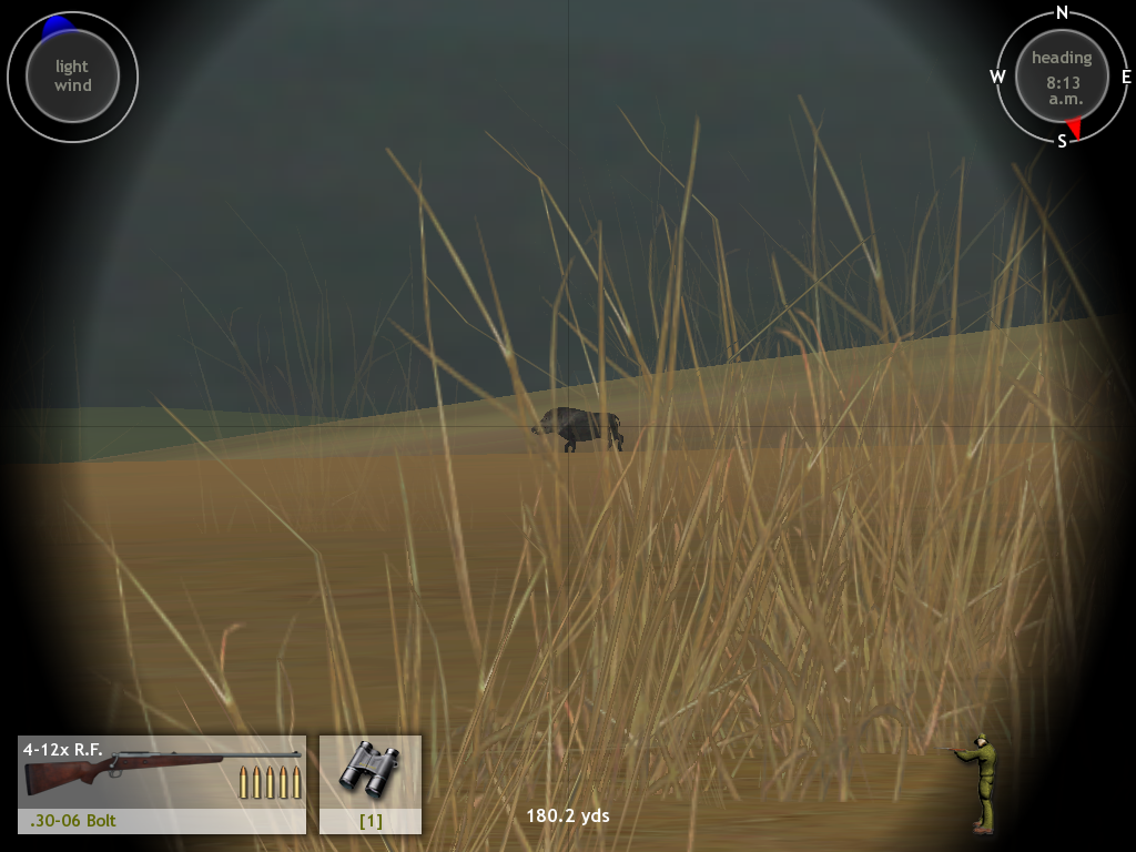 Hunting Unlimited 3 (Windows) screenshot: Taking aim at a wild boar in Zambia