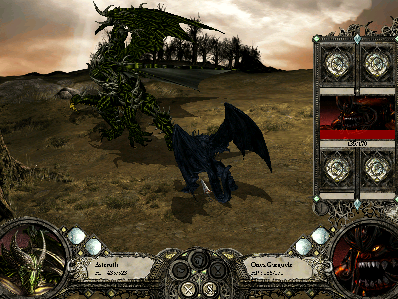 Disciples II: Dark Prophecy (Windows) screenshot: Lookout, I've got the BIGGEST demon around! Meet Asteroth and his savage double attack!