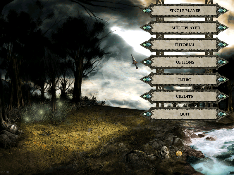 Disciples II: Rise of the Elves (Windows) screenshot: Main Menu - Not at all different from the original Disciples 2