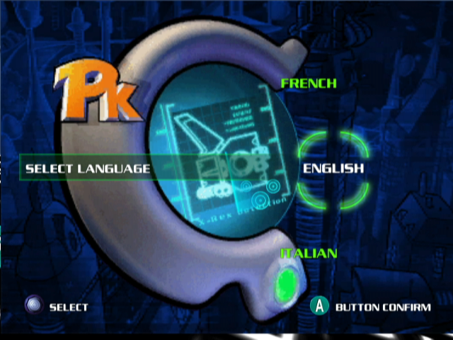Disney's PK: Out of the Shadows (GameCube) screenshot: Main Menu