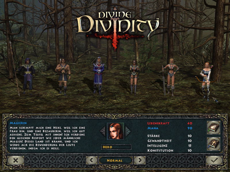 Divine Divinity (Windows) screenshot: Character selection