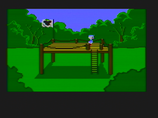 Donald Duck's Playground (PC Booter) screenshot: The playground is rather empty... (CGA with composite monitor)