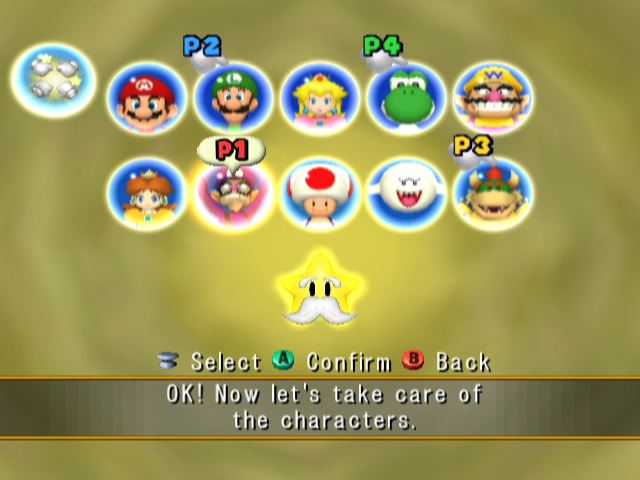 Mario Party 5 (GameCube) screenshot: Choose your characters!