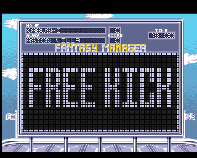 Fantasy Manager: The Computer Game (Amiga) screenshot: Free Kick