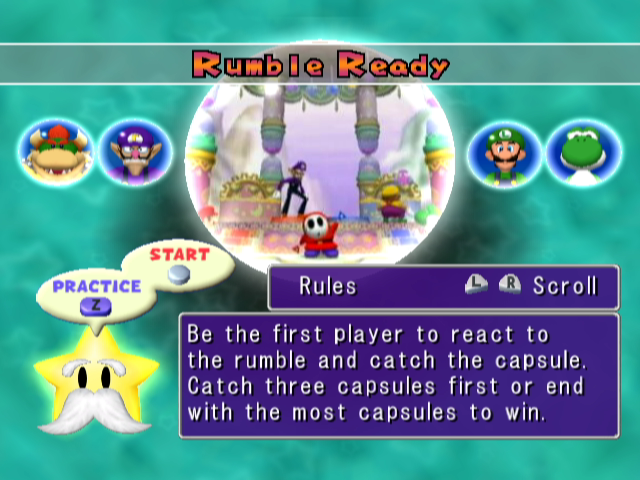 Mario Party 5 (GameCube) screenshot: Mini game instructions
