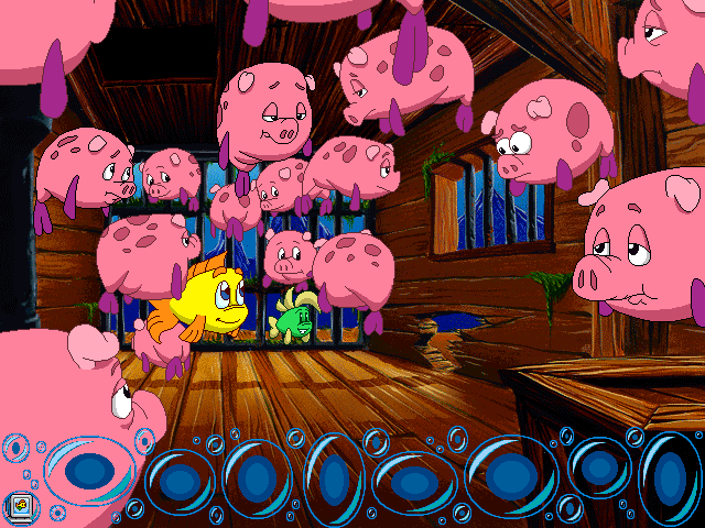 Freddi Fish 4: The Case of the Hogfish Rustlers of Briny Gulch (Windows) screenshot: You just found rustled hogfishes.