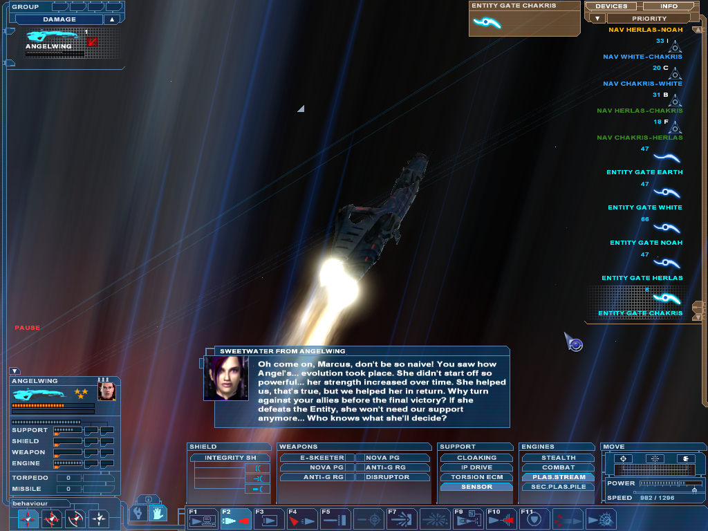 Nexus: The Jupiter Incident (Windows) screenshot: Doubts