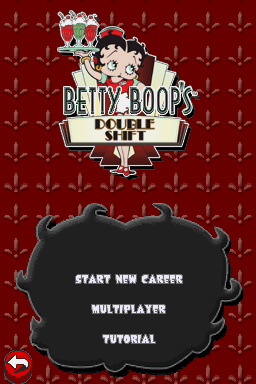 Betty Boop's Double Shift (Nintendo DS) screenshot: Menu