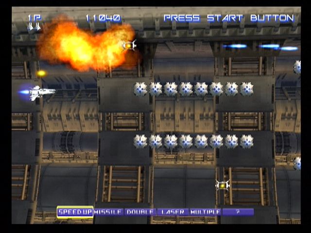 Gradius V (PlayStation 2) screenshot: Beginning the first level