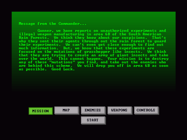 Gunner 3 (Windows) screenshot: Mission Briefing