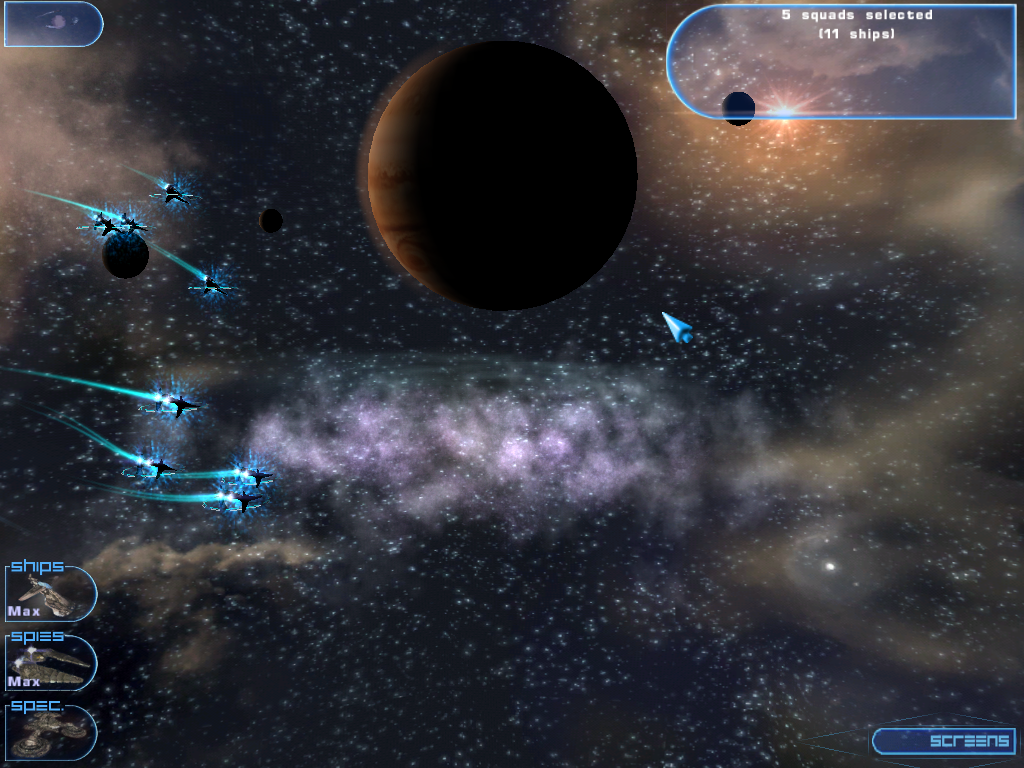 Hegemonia: Legions of Iron (Windows) screenshot: Using a wormhole to jump into another system.
