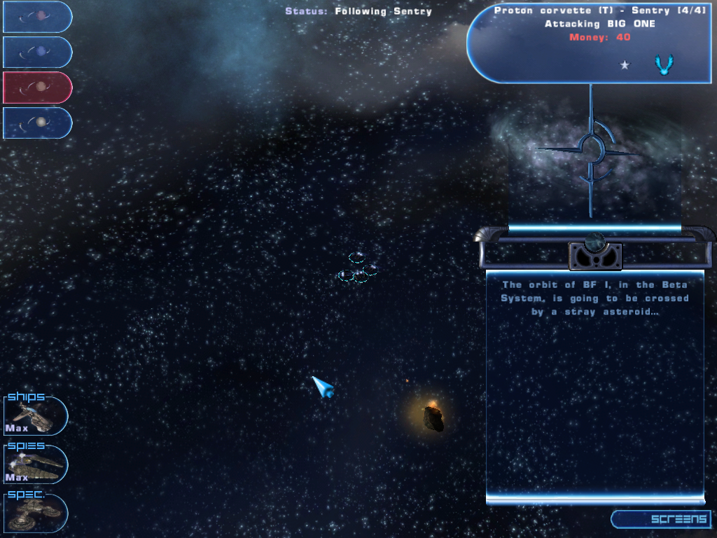 Hegemonia: Legions of Iron (Windows) screenshot: If you have random events, something like this may happen. Having an asteroid hit your newly colonized moon would be bad.
