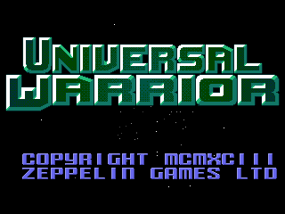 Universal Warrior (Amiga) screenshot: Title screen.