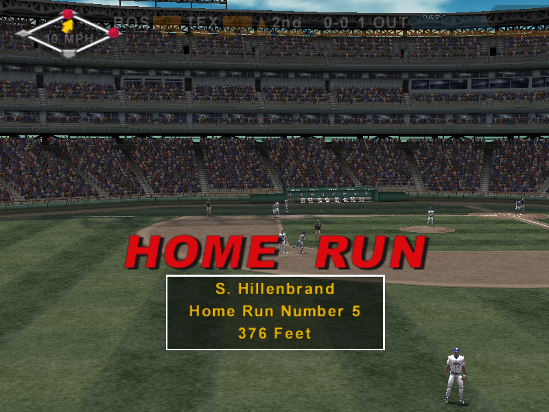 High Heat Major League Baseball 2004 (Windows) screenshot: Home runs are great! At least as long as it is your team that does it