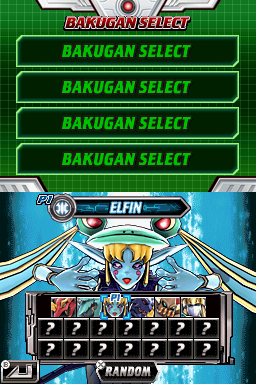 Bakugan: Defenders of the Core (Nintendo DS) screenshot: Bakugan select