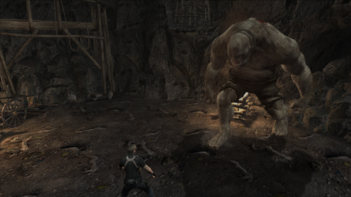 Resident Evil 4: Ultimate HD Edition (Windows) screenshot: Fighting a giant