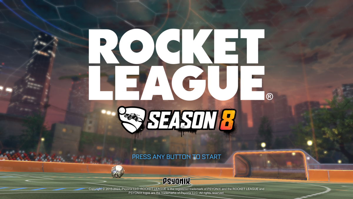 Rocket League (Windows) screenshot: Title screen (season 8)