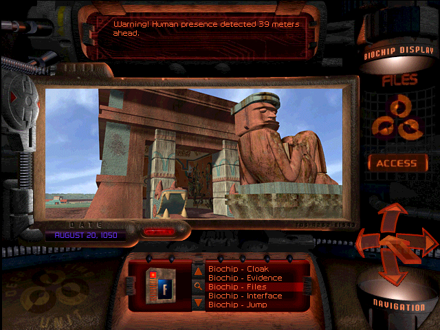 The Journeyman Project 2: Buried in Time (Windows 3.x) screenshot: The outside of a building in Chichén Itzá.