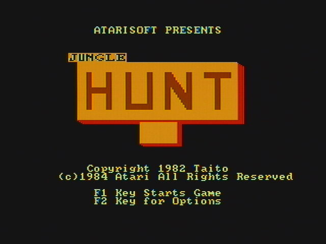 Jungle Hunt (PC Booter) screenshot: Title screen (CGA Composite mode)