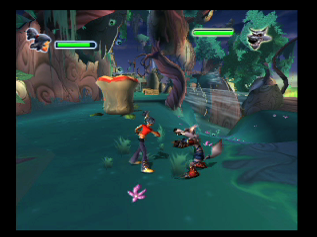 Kya: Dark Lineage (PlayStation 2) screenshot: This lone Wolfen should be easy to deal with...
