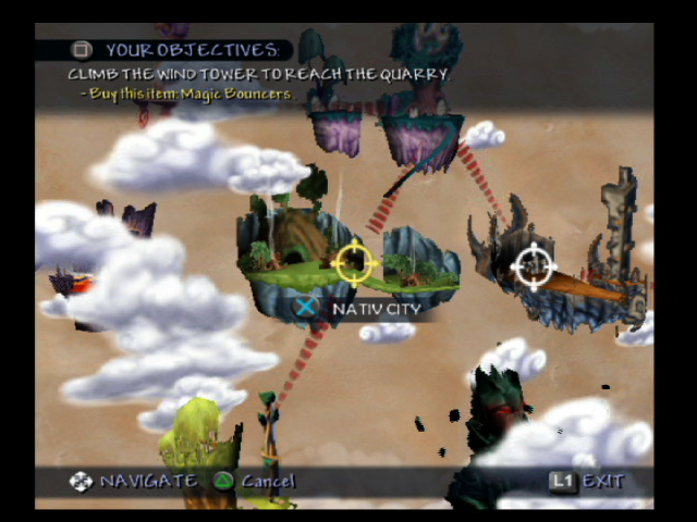 Kya: Dark Lineage (PlayStation 2) screenshot: Review your mission objectives