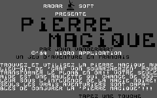 Magic Stone (Commodore 64) screenshot: Title Screen. (French)