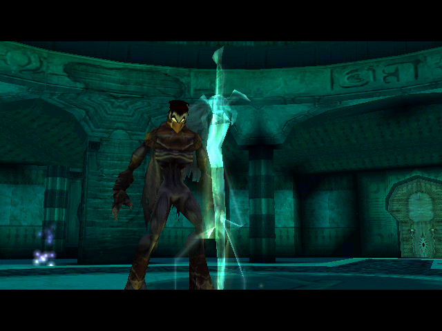 Legacy of Kain: Soul Reaver (Windows) screenshot: Raziel encountering the Soul Reaver for the first time.