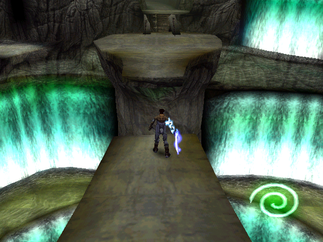 Legacy of Kain: Soul Reaver (Windows) screenshot: Raziel returns to the abyss.