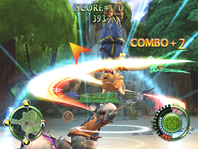 Legend of Kay (PlayStation 2) screenshot: Performing a combo move