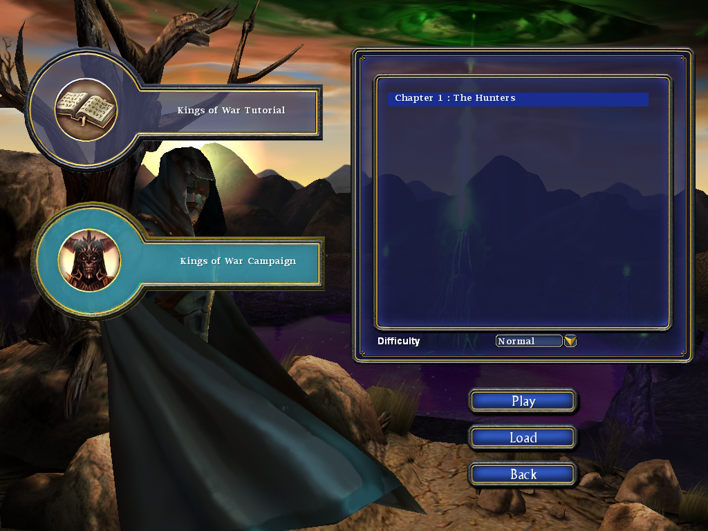Kohan II: Kings of War (Windows) screenshot: Select your campaign for the single player game