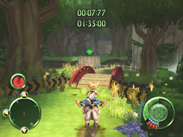 Legend of Kay (PlayStation 2) screenshot: Riding a boar in a race