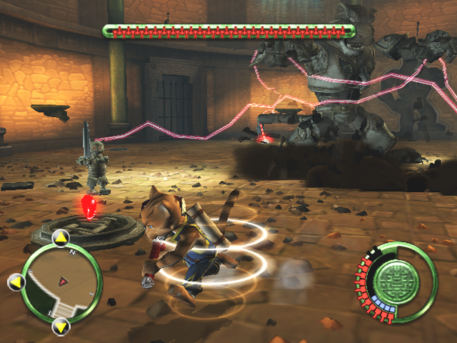 Legend of Kay (PlayStation 2) screenshot: Fighting against the ancestor