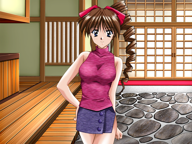 Tokimeki Check in! (Windows) screenshot: Natsuki, gameplay window