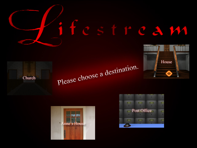 Lifestream (Windows) screenshot: Randolph can venture out of the church via this map